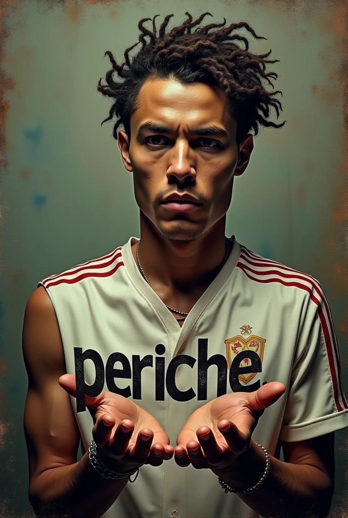 one with the singer canserbero and another with cr7 holding the word PERICHE