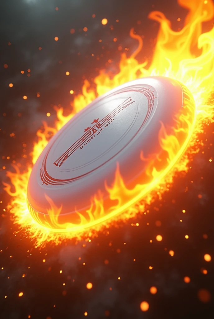 Discraft ultrastar white with gold in flames flying