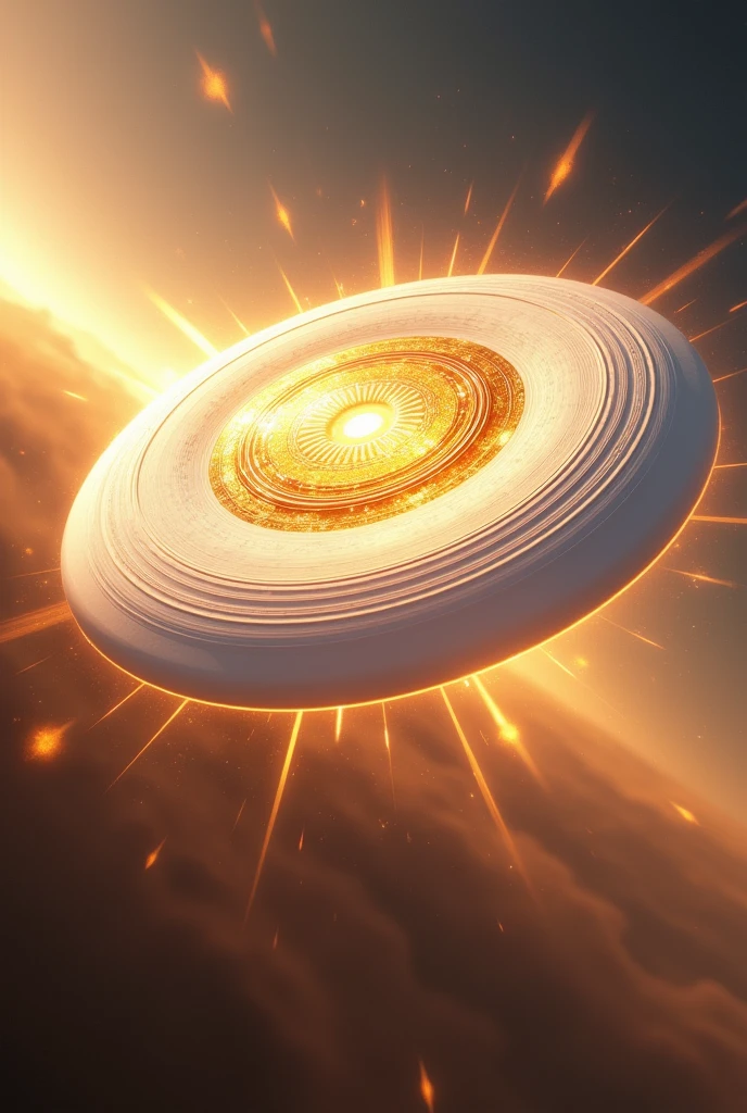 Discraft ultrastar white with gold with rays and flying