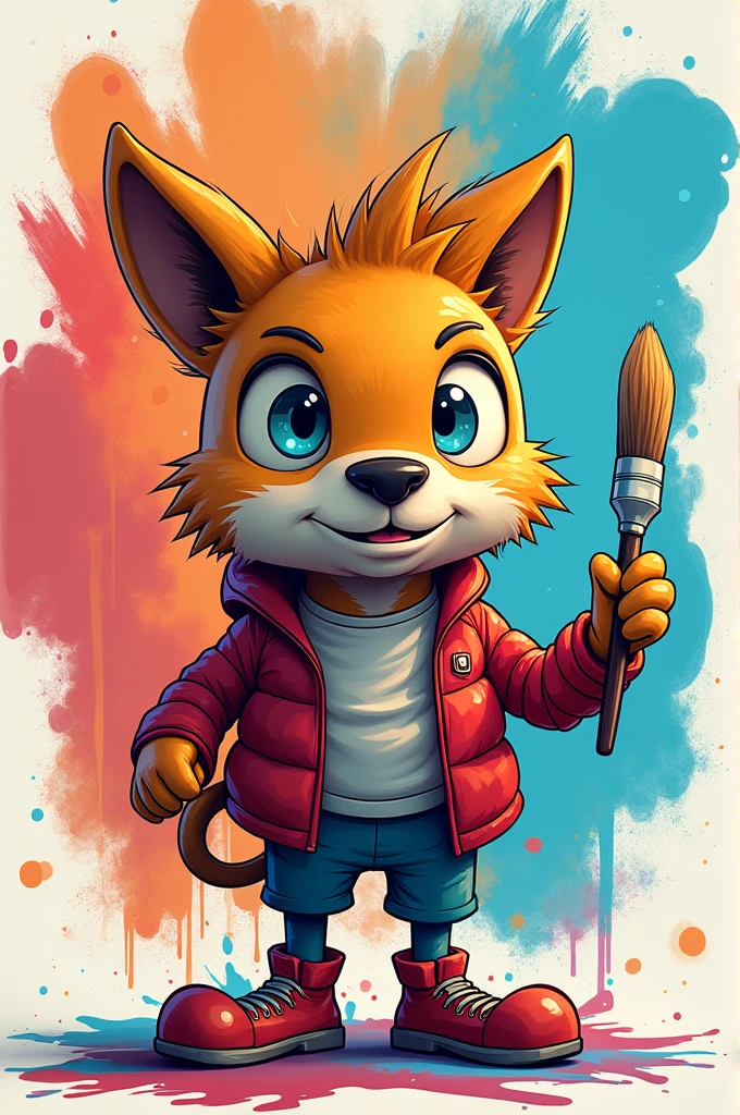 Create a mascot for the background cover of a redub channel called dubartdrawn