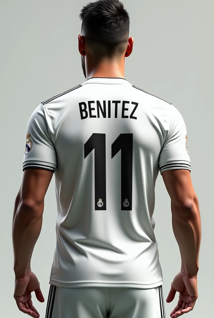 Real Madrid third kit shirt with BENITEZ as name and number 11