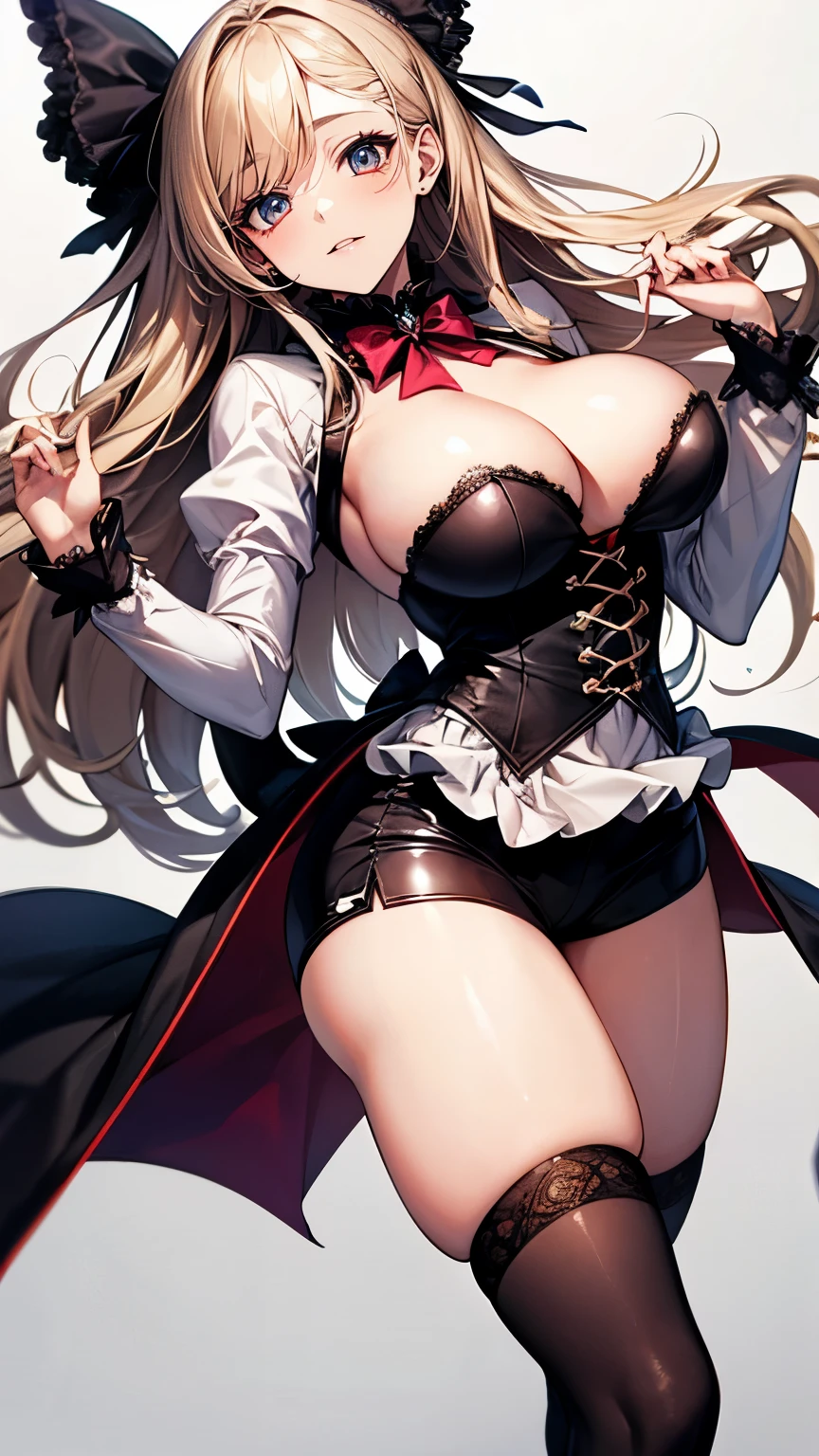 (Very delicate and beautiful:1.2)super model,,Beautiful breasts,voluptuous,【bike shorts】,,【3girls】,,Highest quality, High resolution, 8k,mini skirt,Gothic.vampire.white.Knee socks