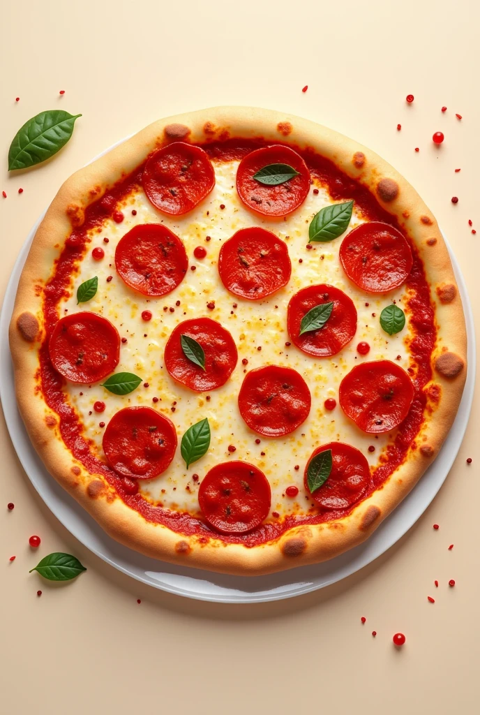 Image of pepperoni pizza in a neat poster