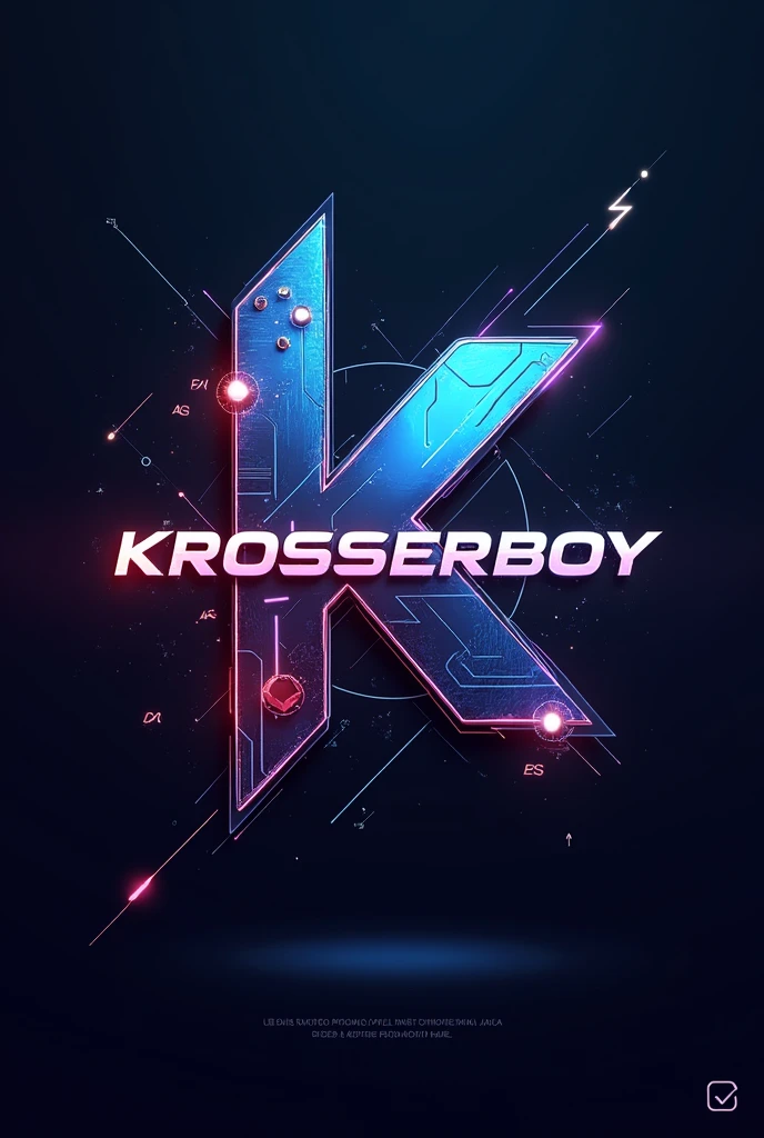 KrosserBoy logo with futurestic digen and effect 3d