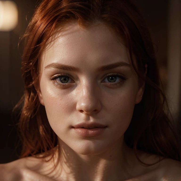 beautiful redheaded girl, 2, sharp facial features, prominent nose, alluring thin lips, detailed portrait, cinematic lighting, photorealistic, 8k, hyperrealistic, extremely detailed, chiaroscuro lighting, dramatic shadows, warm color palette, glowing skin, mesmerizing gaze, alluring expression, sensual, elegant, captivating