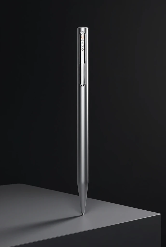 The Smart Pen has a sleek and luxurious design. The pen body is made of high-quality aluminum material. The pen tip is a stylus that supports touch screen use. There are function control buttons on the side of the pen and an LED status indicator light.
