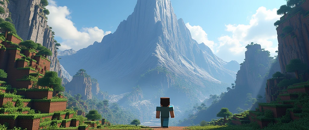 Minecraft game walking mountain 