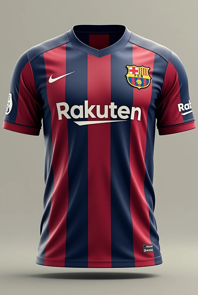 Design a street style football shirt under the brand name EarthFootball with a pattern similar to Barcelona&#39;s shirt.