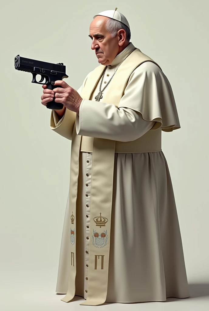 Pope Francis holding a Glock 26