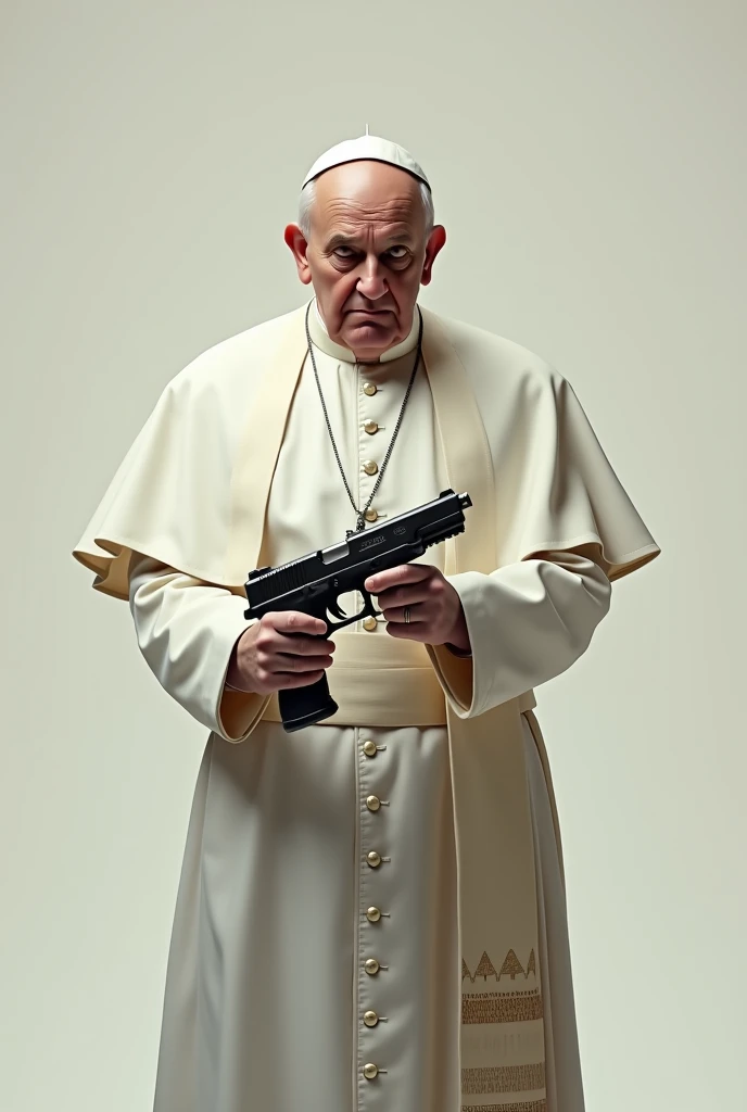 Pope Francis holding a Glock 26