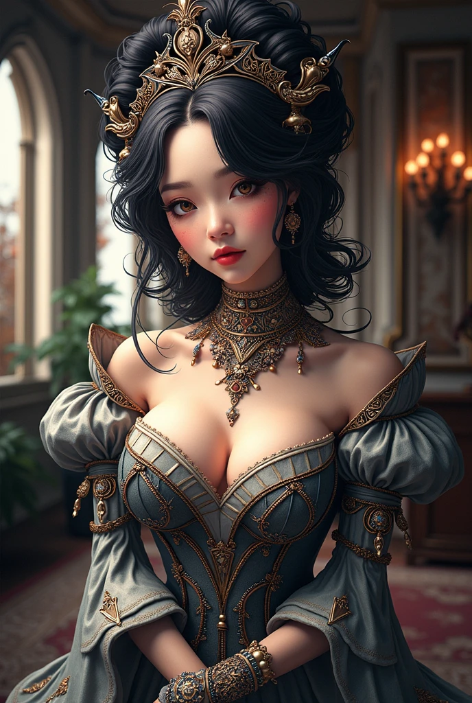 a beautiful albedo woman, highly detailed portrait, intricate facial features, flawless skin, piercing eyes, delicate lips, elegant hair, detailed clothing, complex jewelry, glowing skin, vibrant colors, cinematic lighting, dramatic atmosphere, digital art, photorealistic, hyper detailed, 8k, best quality, masterpiece