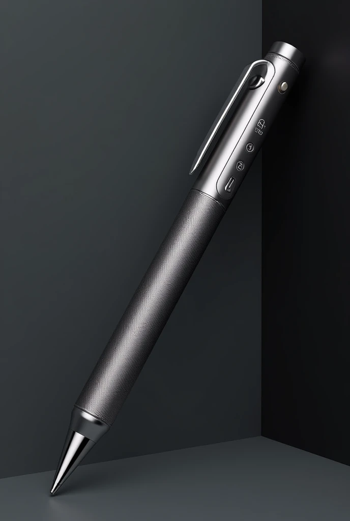 The Smart Pen has a simple and elegant design. The pen body is made of high-quality aluminum material with a unique pattern. The tip of the pen is a stylus that supports touch screen use. There are function control buttons on the side of the pen and an LED indicator light.