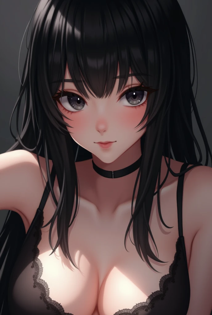@BunnyAyu, BunnyAyumi \(Person)\, masterpiece, 1girl, ((portrait shot)), black eyes:1.5, nose, black hair, eyeliner, closed mouth, looking at viewer, lingerie