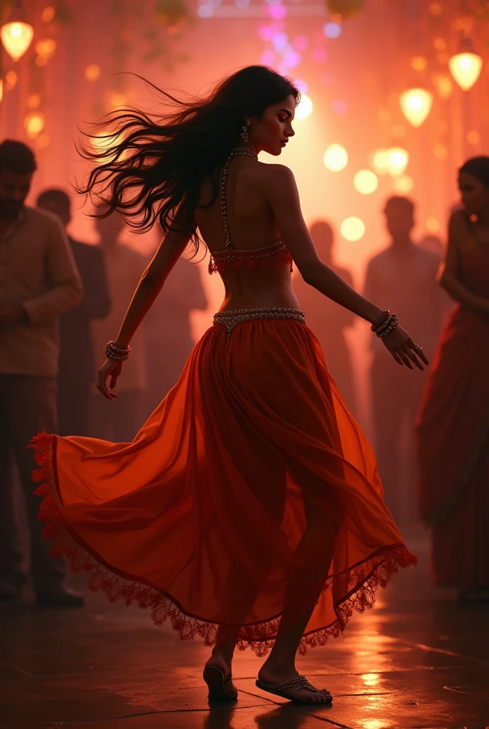 Cute indian girl dancing in a bar