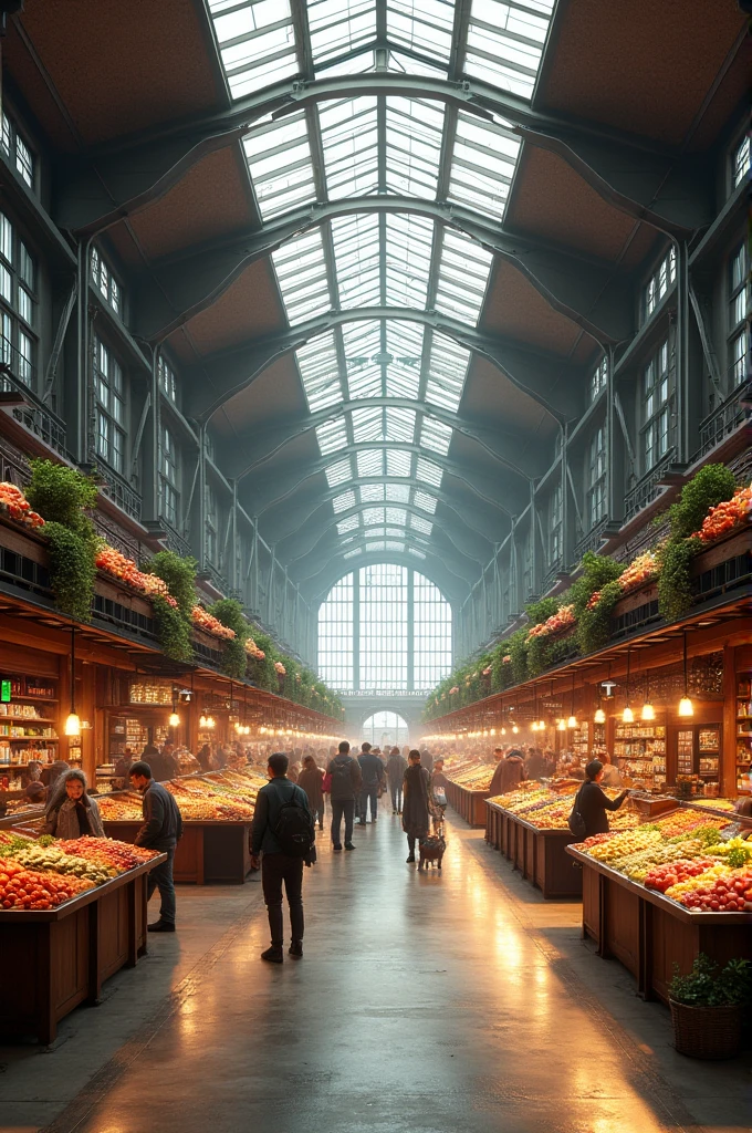 big shed type public market architectural interior