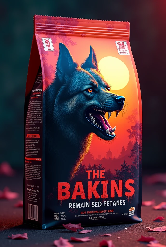 Make a dog food packaging, carnivorous call, that is tender and full of color, but you have to subtly understand that it is made of human parts, So it's something creepy.