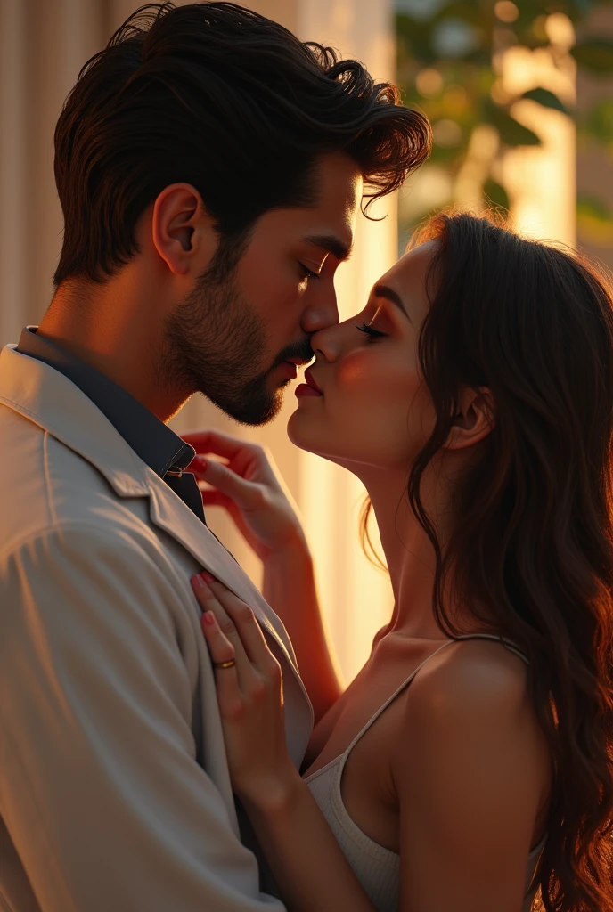 Handsome doctor is kiss his girlfriend a nuts.