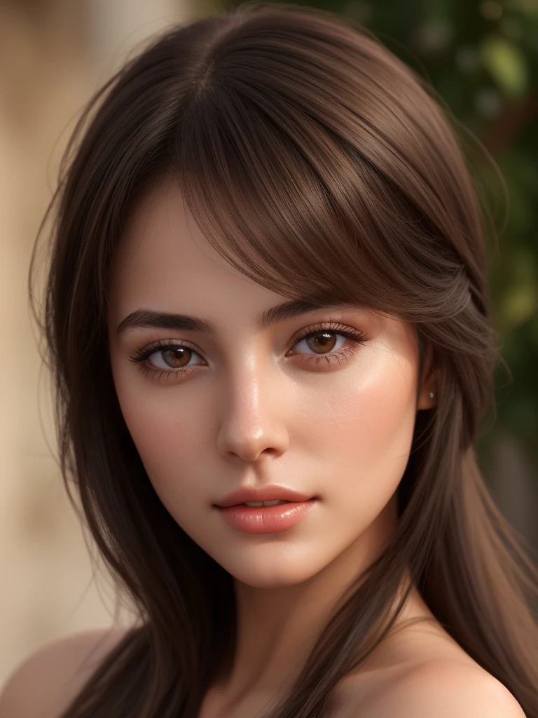 Generate the most beautiful spanish girl age 20 years old. Realistic, High Quality, very detailed hair, detailed skin, and detailed eyes.