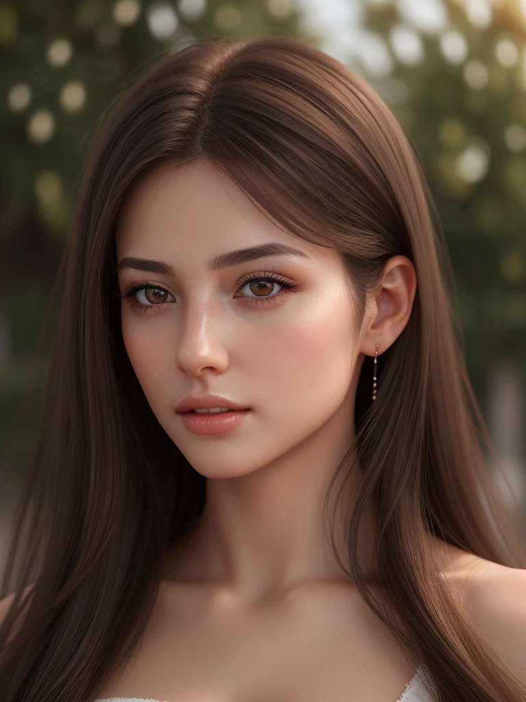 Generate the most beautiful spanish girl age 20 years old. Realistic, High Quality, very detailed hair, detailed skin, and detailed eyes.