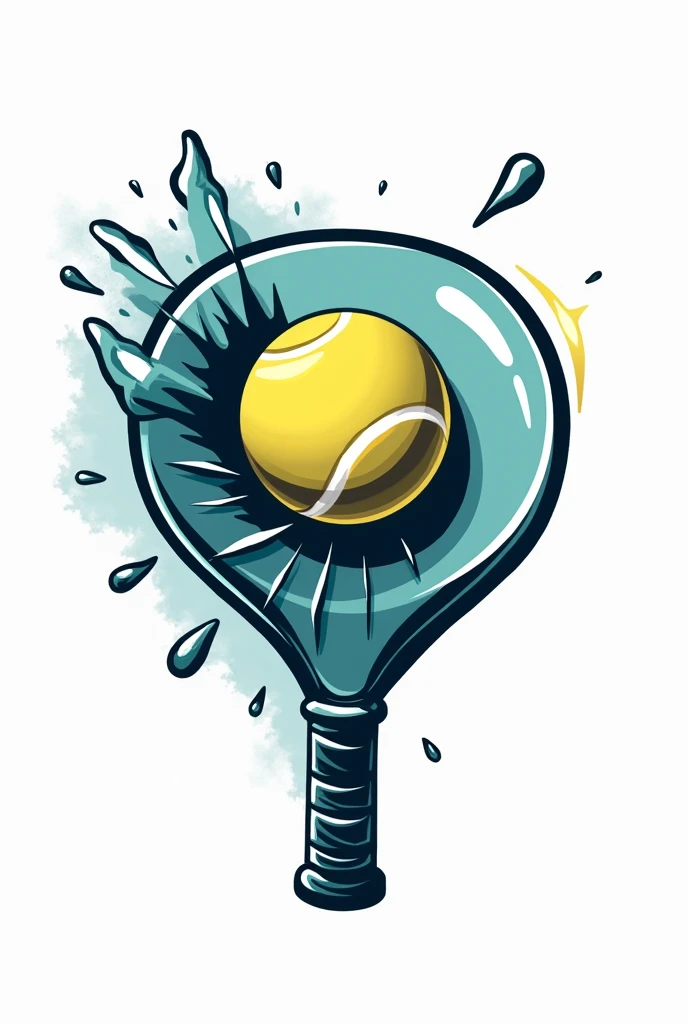Logo for padel team, padel ball hitting the glass