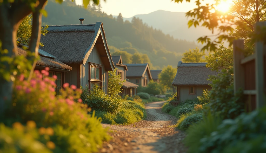 (background 4k),(high resolution),Living together in a place with love and warmth, where everyone knows how to share life, will be happy. Every life that is born has a place to stay, to relax, to have a house to keep warm for the body. Everyone lives together happily and with one heart. Any obstacles that come in can be solved easily. ,Beautifully detailed,Be natural,Complex light lines,Professional Photographer,Have clarity,dramatic,Awarded globally,Cinematic lighting,(film grain,bokeh,depth of field)