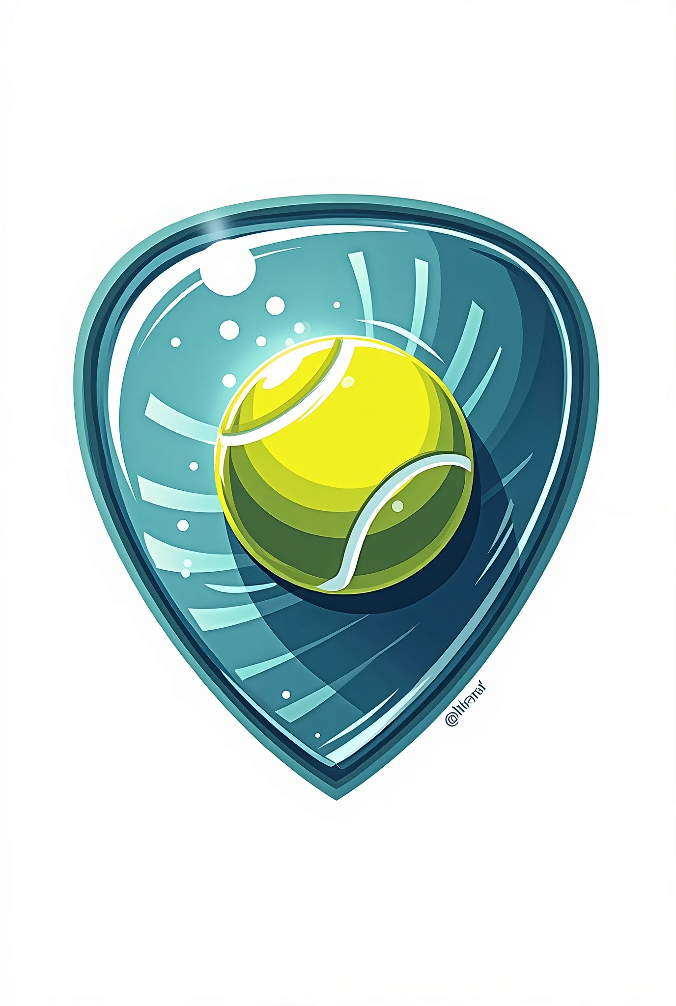 Logo for padel team, padel ball hitting the glass