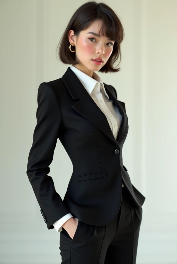 Femboy in short suit