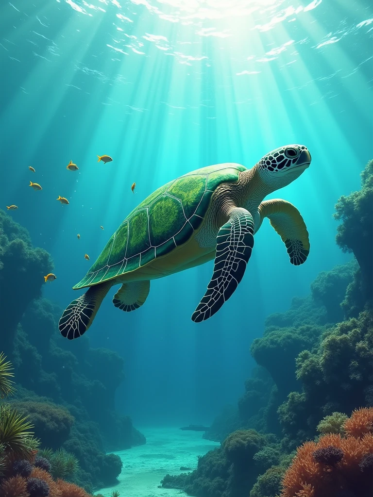 sea turtle swimming