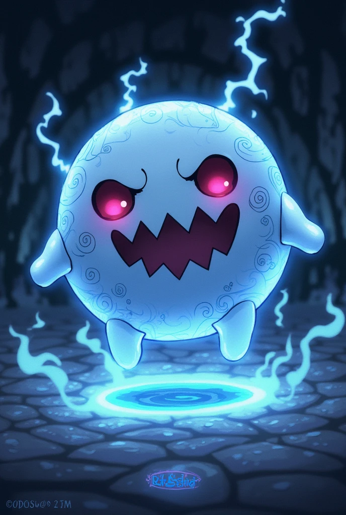 (Soul eater soul), round, mischievous, no legs, soul eater art style, made of soul