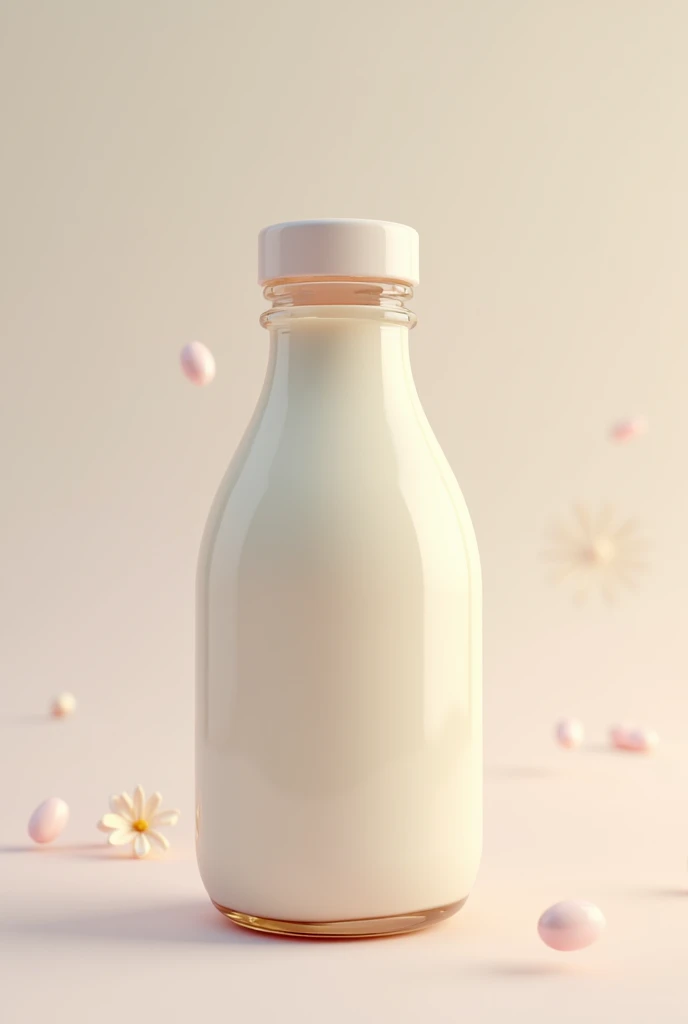Animated vintage milk bottle in pastel colors