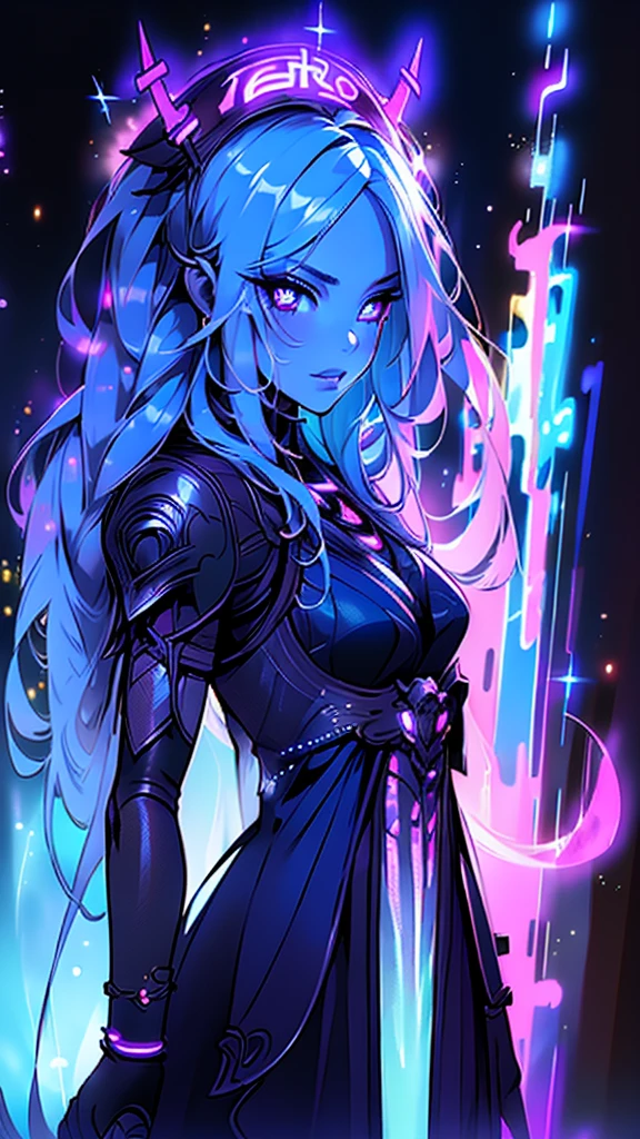 A beautiful girl with detailed eyes and face, cute anime style, standing at a rave party with colorful neon lights and a detailed, vibrant background, a monster in the scene, monochrome,(best quality,4k,8k,highres,masterpiece:1.2),ultra-detailed,(realistic,photorealistic,photo-realistic:1.37),1girl,beautiful detailed eyes,beautiful detailed lips,extremely detailed eyes and face,long eyelashes,rave party,colorful neon lights,detailed vibrant background,monster,monochrome,anime,concept art,concept art, digital art, 8k, high quality, photorealistic, masterpiece, realistic shading, vibrant colors