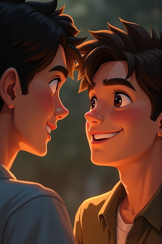 A close-up of Sam smiling warmly, looking at Liam with gratitude.
Captures the emotional impact of Liam’s gesture.