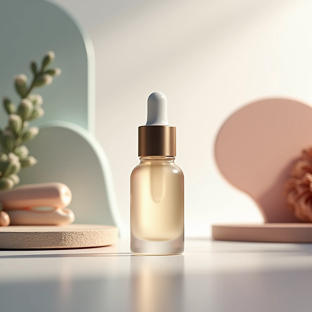Studio shoot, creative photography, 30 ml serum bottle