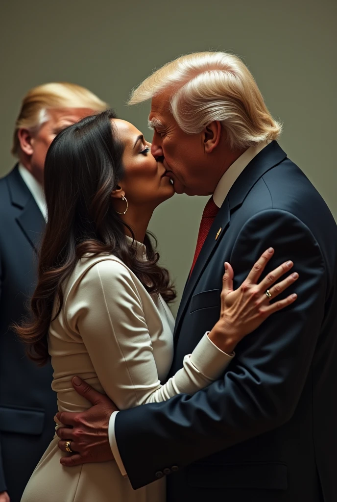 Trump beija Kamala Harris
