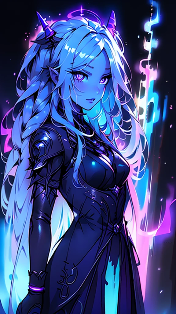 A beautiful girl with detailed eyes and face, cute anime style, standing at a rave party with colorful neon lights and a detailed, vibrant background, a monster in the scene, monochrome,(best quality,4k,8k,highres,masterpiece:1.2),ultra-detailed,(realistic,photorealistic,photo-realistic:1.37),1girl,beautiful detailed eyes,beautiful detailed lips,extremely detailed eyes and face,long eyelashes,rave party,colorful neon lights,detailed vibrant background,monster,monochrome,anime,concept art,concept art, digital art, 8k, high quality, photorealistic, masterpiece, realistic shading, vibrant colors