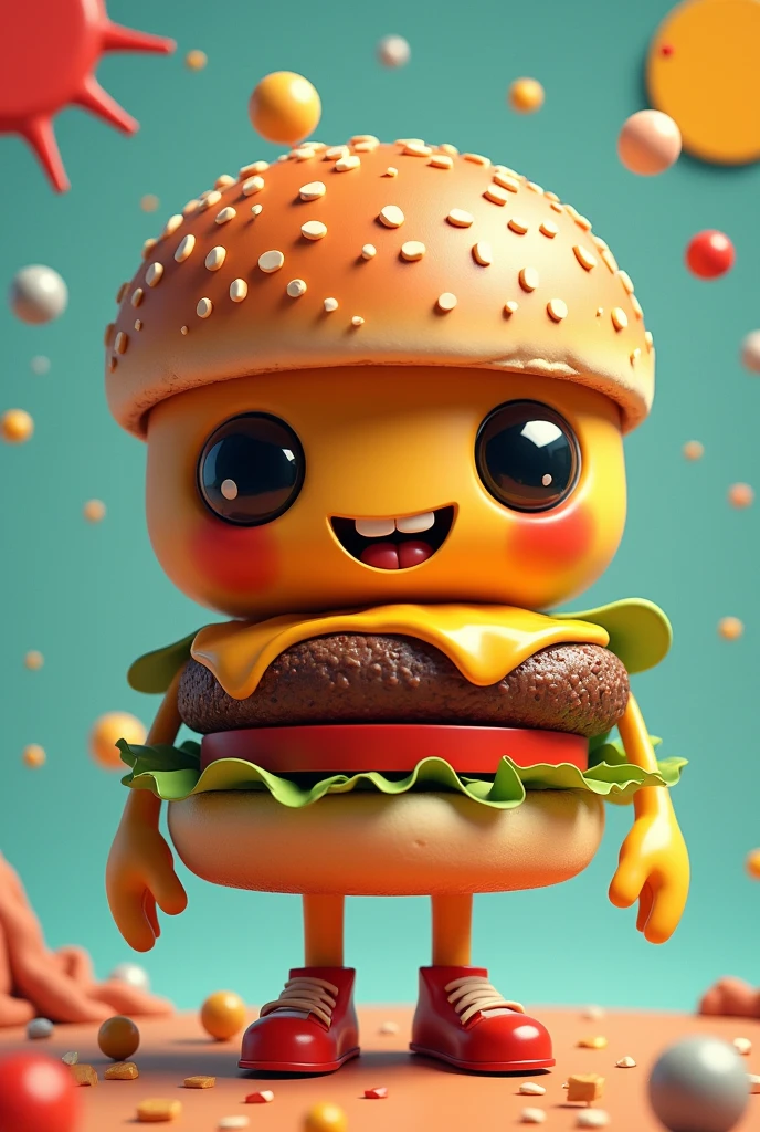 A hamburger with balls