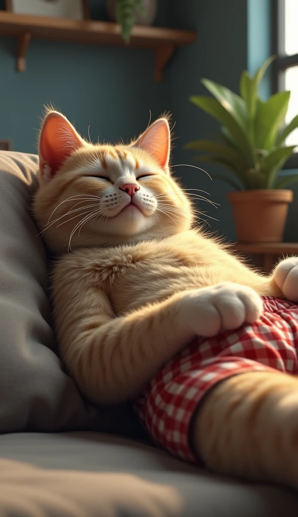 3D Cat Real,Boxer shorts with the ring in the background,nap,There's loud noises coming from a nearby boxing gym.