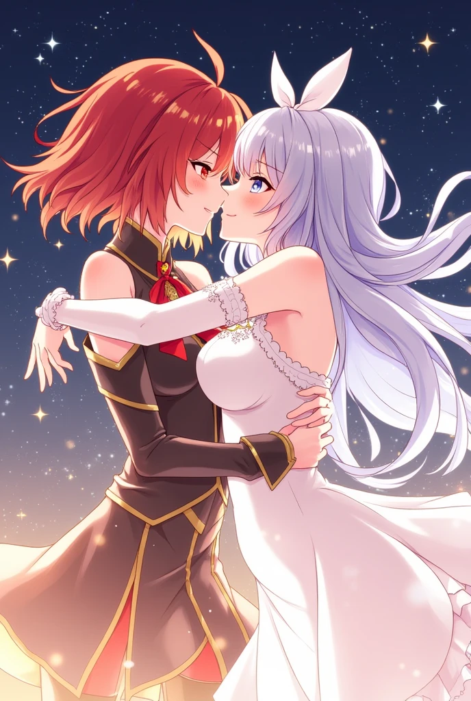 sparkle (honkai star rail) kissing  yoimiya (genshin) lesbian