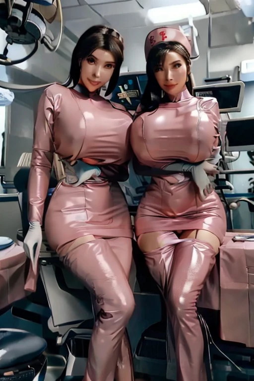 nurse uniform,hospital, latex nurse suit,nurses,busty,elbow gloves,labcoat,black hair woman,pink eyes , gigantic ,medical instruments,asian nurse,two nurses,speculum,examination room,oversize ,big ass ,strap on, lay on table ,legs spreaded,giving birth,gyno chair , dentist,Milf,latex,pink uniform,oversize breasts