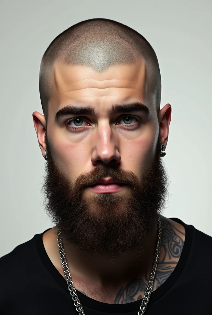 Justin Bieber with beard and bald