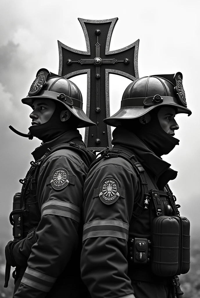 Firefighters cross logo of the Bundeswehr with the name Wehrmacht Korps
