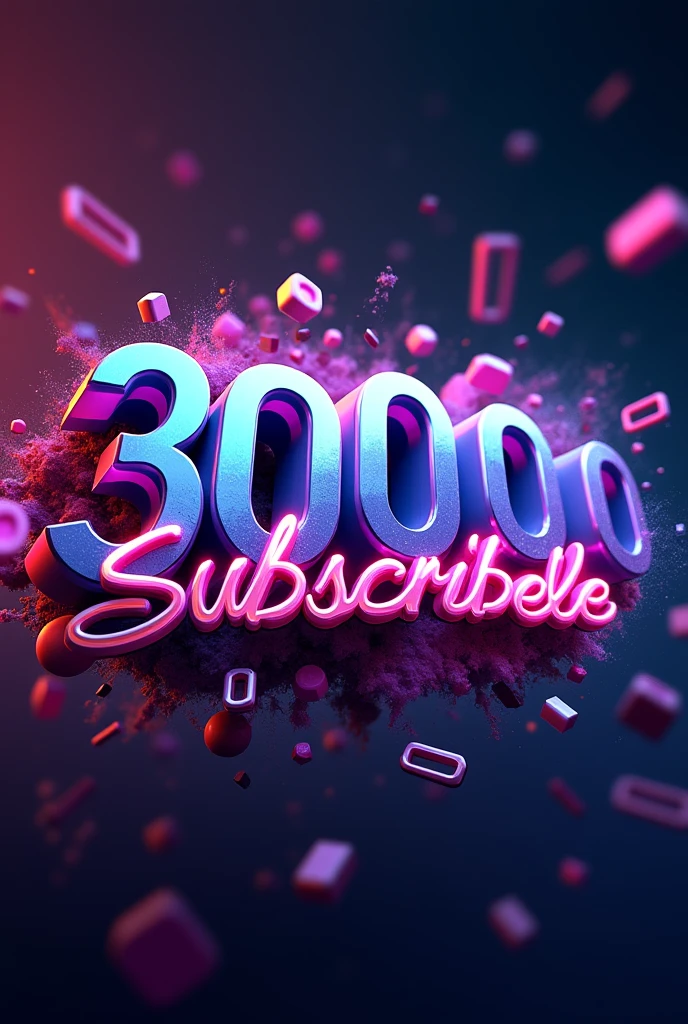 Create a 3D Poster 30k subscriber milestones Channel name Arpita gaming27 channel name is showing