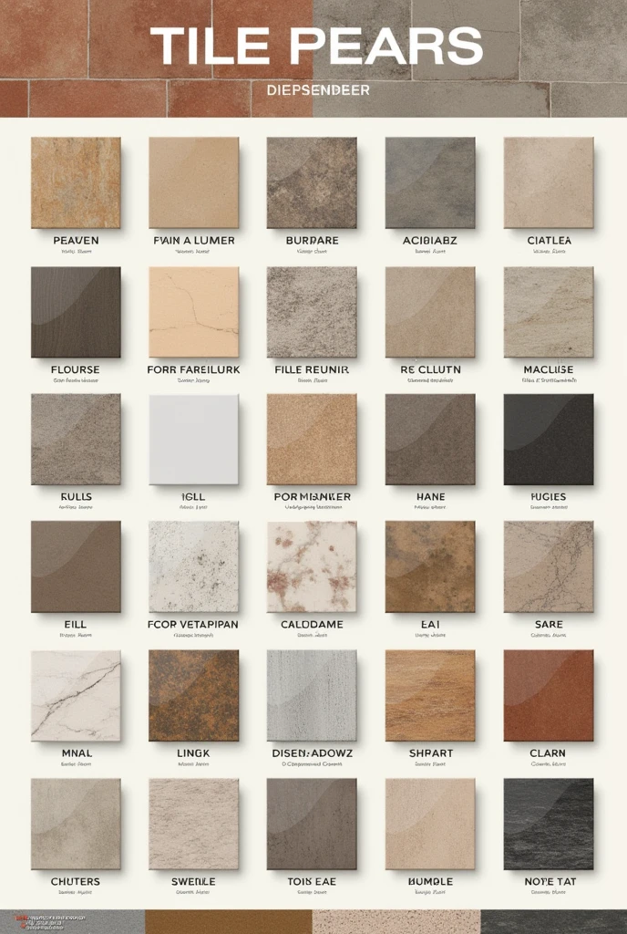Poster for types of flooring 
Tiles with type name 
