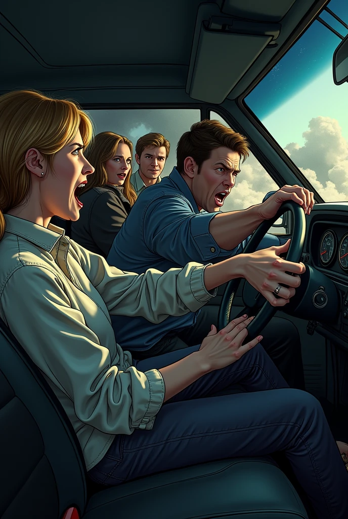 The car started to shake. They screamed and Tom started the car.