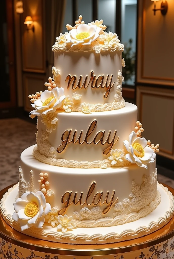 picture of "NURAY GULAY" written on the big cake