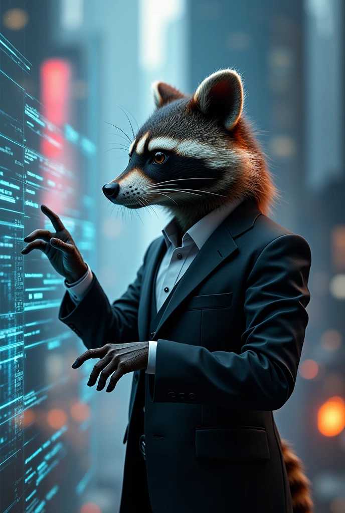raccoon ethereum cryptocurrency with suit