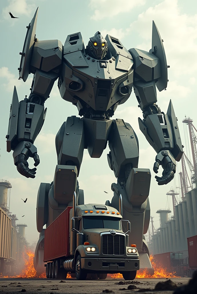 Make the best prime for my animated transformers series, he eats a cargo truck