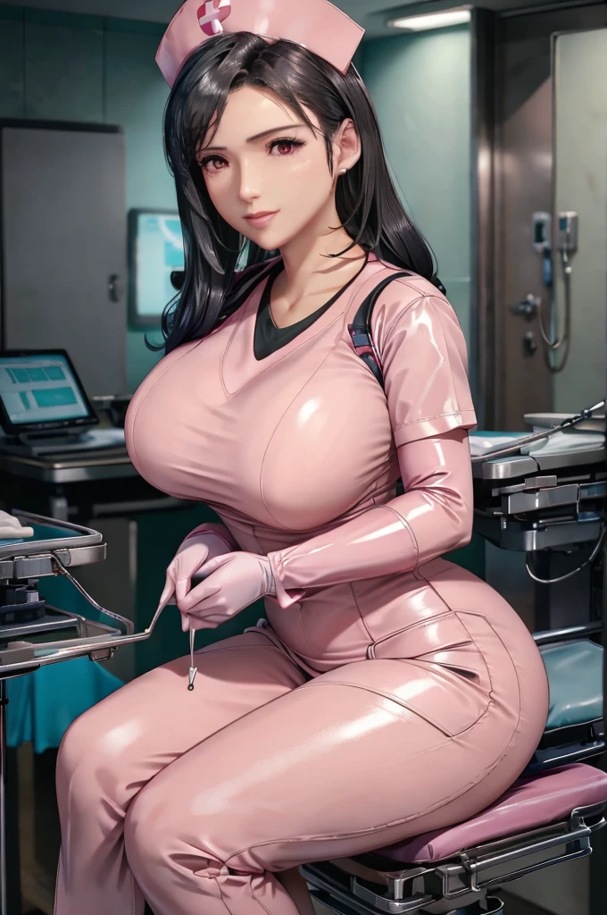 nurse uniform,hospital, latex nurse suit,nurses,busty,elbow gloves,labcoat,black hair woman,pink eyes , gigantic ,medical instruments,asian nurse,two nurses,speculum,examination room,oversize ,big ass ,strap on, lay on table ,legs spreaded,giving birth,gyno chair , dentist,Milf,latex,pink uniform,oversize breasts