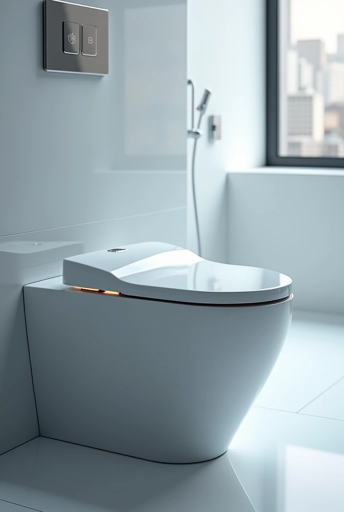 A image of the toilet in which some water emmiting
nozzles where attached under the seat cover to it