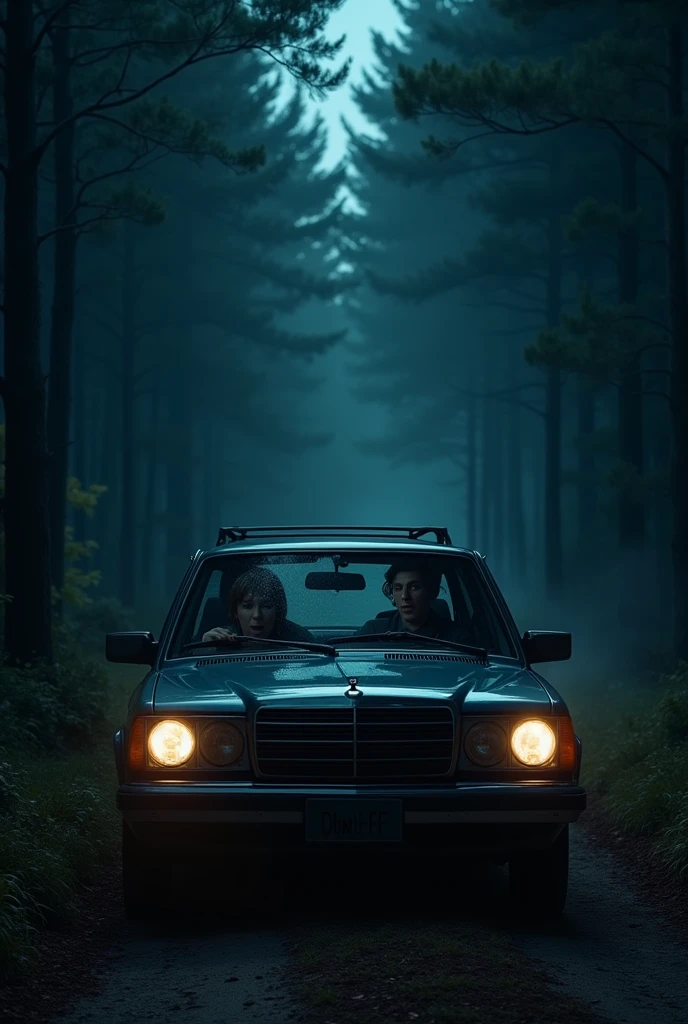 The car started to shake. They screamed and Tom started the car at night in a forest